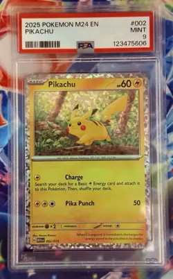 PSA 9 Pikachu 002/015 McDonalds Collection Promo M24EN Holo Pokemon Card - Mint - Image 1