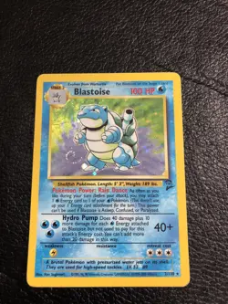 B6 Pokemon TCG Blastoise Holo Rare Card 2/130 Base Set 2 - Image 1