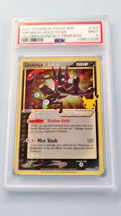 Greninja PSA 9 2021 Pokemon Celebrations Gold Star Black Star Promo SWSH144 - Image 1