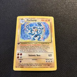 Pokemon TCG Machamp Holo Rare 1st Edition Card Base Set 8/102 - Image 1