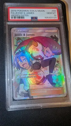 PSA 10 - Jessie & James- 68/68 - Hidden Fates - Full Art - Pokemon TCG Card - Image 1