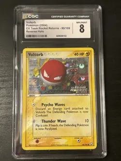 Voltorb EX Team Rocket Returns 80/109 Reverse Holo Stamped Pokemon CGC 8 Nm/mint - Image 1