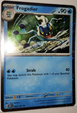 🌀 Pokemon Frogadier Fart Swirl 🌀 Cosmo Holo Bleed Error Rare 057/197 Promo 💫 - Image 2