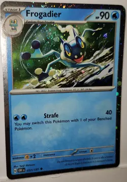 🌀 Pokemon Frogadier Fart Swirl 🌀 Cosmo Holo Bleed Error Rare 057/197 Promo 💫 - Image 3