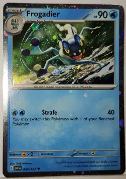 🌀 Pokemon Frogadier Fart Swirl 🌀 Cosmo Holo Bleed Error Rare 057/197 Promo 💫 - Image 4