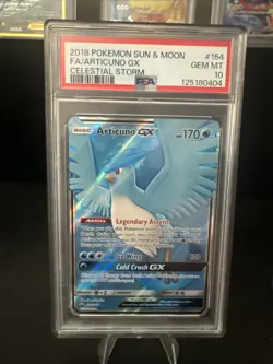Articuno GX Full Art Ultra Rare 154/168 PSA 10 GEM MT - Pokemon Celestial Storm - Image 1
