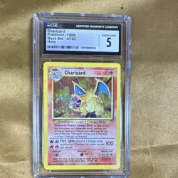 Charizard 1999 Pokemon Base Set 4/102 Holo Rare CGC Graded 5 English - Image 1