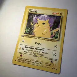 1st Edition FRENCH Pikachu (Yellow Cheeks) 58/102 Pokemon LP - Image 1