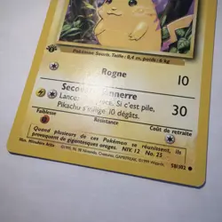 1st Edition FRENCH Pikachu (Yellow Cheeks) 58/102 Pokemon LP - Image 3