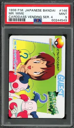 PSA 9 MINT 1998 Pokemon JPN Bandai Carddass Vending S4 - Mr. Mime #146 - Image 1