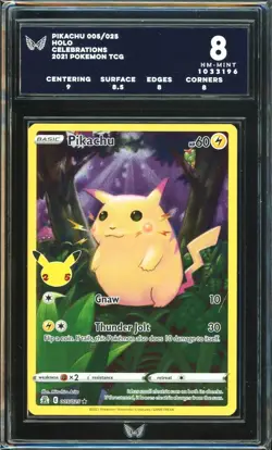 ARK 8 - 2021 Celebrations Pokemon TCG Pikachu 005 Holo - Image 1