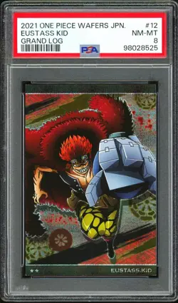 PSA 8 - 2021 ONE PIECE WAFERS JAPANESE GRAND LOG 12 EUSTASS KID - Image 1