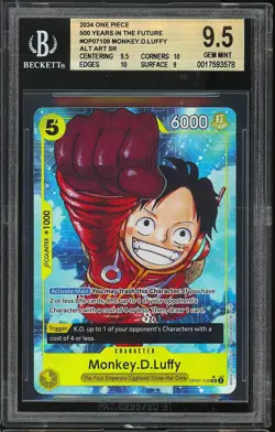 BGS 9.5 - 2024 ONE PIECE 500 YEARS IN THE FUTURE MONKEY D LUFFY ALT ART OP07-109 - Image 1