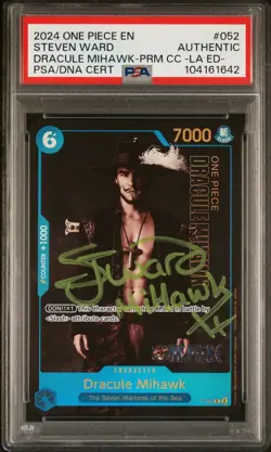 PSA AUTH 2024 ONE PIECE LIVE ACTION052 DRACULE MIHAWK STEVEN WARD SIGNED [A] - Image 1