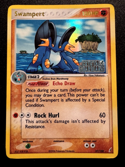 Swampert 27/100 EX Crystal Guardians Pokemon Card Reverse Holo Foil Rare MP - Image 1