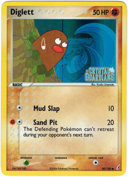 Diglett 50/100 EX Crystal Guardians Reverse Holo Rare Stamped Pokemon Card - Image 1