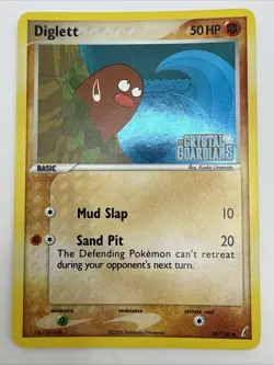 Diglett 50/100 EX Crystal Guardians Reverse Holo Rare Stamped Pokemon Card - Image 3