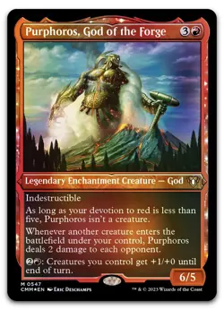 Purphoros, God of the Forge (Foil Etched) #547 NM Commander Masters Magic MTG - Image 1