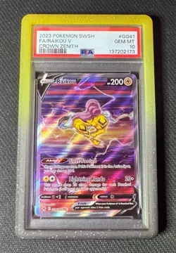 Pokemon Raikou V GG41 Crown Zenith PSA 10 GEM MINT - Image 1