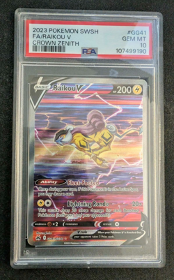 Raikou V #GG41 PSA 10 Pokemon 2023 SWSH Crown Zenith FA GEM MINT - Image 1