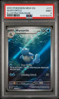 2023 POKEMON MEW EN-151 ILLUSTRATION RARE #171 WARTORTLE PSA 9 - Image 1