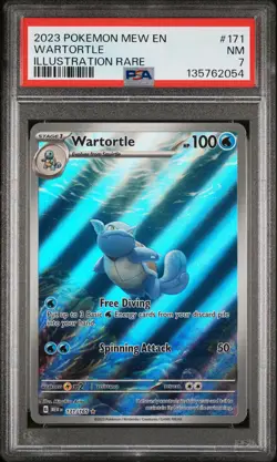 2023 POKEMON MEW EN-151 ILLUSTRATION RARE #171 WARTORTLE PSA 7 - Image 1