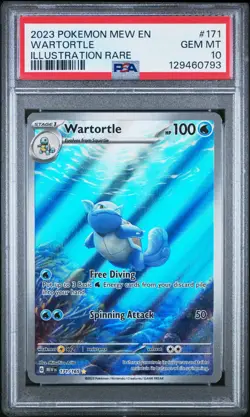 2023 POKEMON MEW EN-151 ENGLISH ILLUSTRATION RARE #171 WARTORTLE PSA 10 - Image 1
