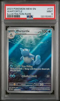2023 POKEMON MEW EN-151 ILLUSTRATION RARE #171 WARTORTLE PSA 9 - Image 1