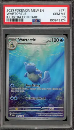 Pokemon Wartortle 151 MEW EN Illustration Rare #171 PSA 10 Gem Mint - Image 1