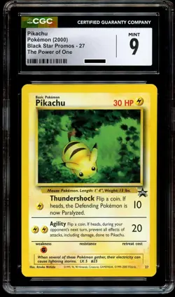 CGC 9 MINT Pikachu 27 "Bumblebee" WOTC Black Star PROMO Pokemon Card - Image 2