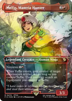 Yuffie, Materia Hunter (Borderless) (Chocobo Track Foil) R Commander: FINAL FANT - Image 1