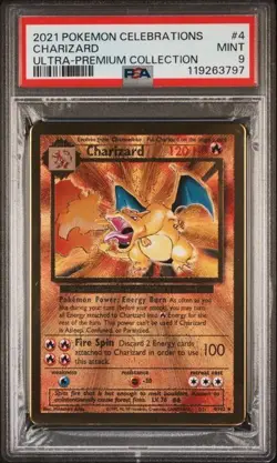 PSA 9 - 2021 Pokemon Celebrations UPC CHARIZARD Gold Metal Card #4 (3797) - Image 1