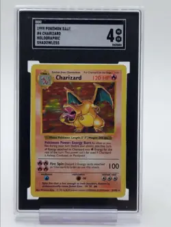 CHARIZARD 1999 POKEMON BASE SET HOLO SHADOWLESS 4/102 SGC 4 - Image 1