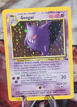 Pokemon Gengar 5/62 Fossil Unlimited: Holofoil - MP Condition TCG - Image 1