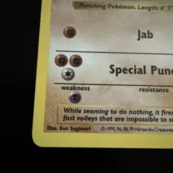 Pokemon TCG Hitmonchan Unlimited Rare Holo Shadowless Base Set 7/102 - Image 3