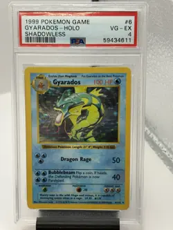 1999 Pokemon Gyarados Holo Shadowless Base Set 6/102 PSA 4 VG-EX - Image 1