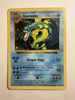 Gyarados Holo Shadowless Pokemon Rare TCG Base Set Card - Image 1