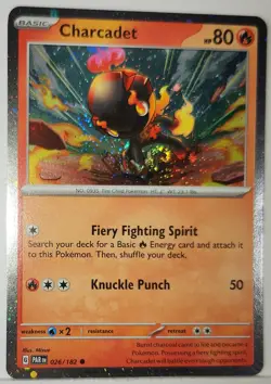Pokemon Charcadet Fart Swirl 🌀 Cosmo Holo Bleed Error Rare 026/182 - Image 1