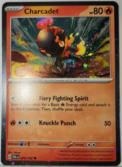 Pokemon Charcadet Fart Swirl 🌀 Cosmo Holo Bleed Error Rare 026/182 - Image 2