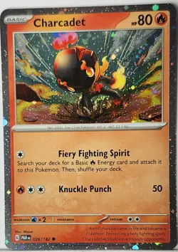 Pokemon Charcadet Fart Swirl 🌀 Cosmo Holo Bleed Error Rare 026/182 - Image 4