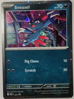 Pokemon Sneasel Fart Swirl 🌀 Cosmo Holo Bleed Error Rare 020 Black Star Promo - Image 1