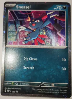Pokemon Sneasel Fart Swirl 🌀 Cosmo Holo Bleed Error Rare 020 Black Star Promo - Image 2