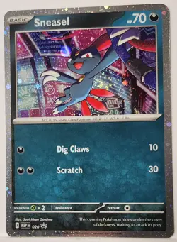 Pokemon Sneasel Fart Swirl 🌀 Cosmo Holo Bleed Error Rare 020 Black Star Promo - Image 3
