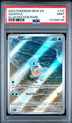 2023 POKEMON MEW EN-151 ILLUSTRATION RARE #170 SQUIRTLE PSA 9 - Image 1