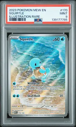 2023 POKEMON MEW EN-151 ILLUSTRATION RARE #170 SQUIRTLE PSA 9 - Image 1
