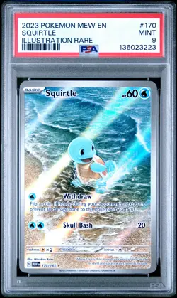 2023 POKEMON MEW EN-151 ILLUSTRATION RARE #170 SQUIRTLE PSA 9 - Image 1
