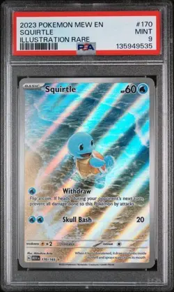 2023 POKEMON MEW EN-151 ILLUSTRATION RARE #170 SQUIRTLE PSA 9 - Image 1