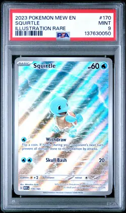 2023 POKEMON MEW EN-151 ILLUSTRATION RARE #170 SQUIRTLE PSA 9 - Image 1