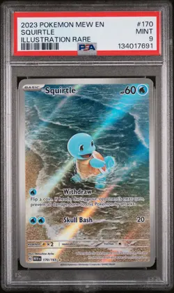 2023 POKEMON MEW EN-151 ILLUSTRATION RARE #170 SQUIRTLE PSA 9 - Image 1