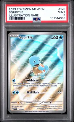 2023 POKEMON MEW EN-151 ILLUSTRATION RARE #170 SQUIRTLE PSA 9 - Image 1